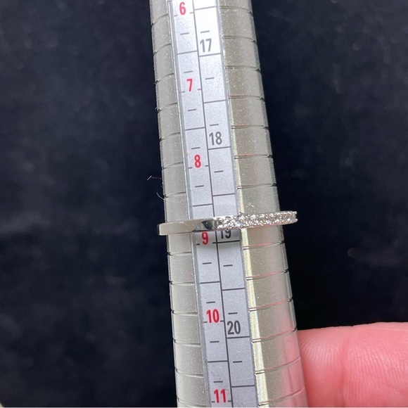 Elegant Silver Tone Cubic Zirconia Band Size 8.75 - Picture 4 of 5